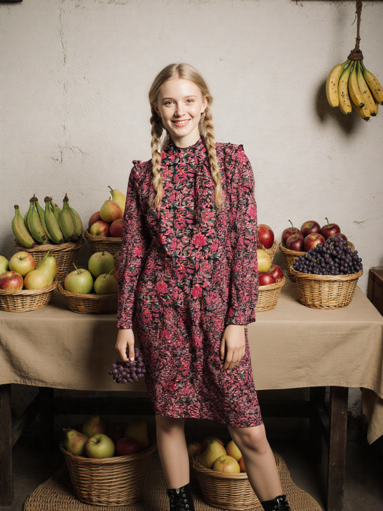 SCOTCH&SODA - Robe Courte à Imprimé Cachemire Rose Vif et Épaules Volantées