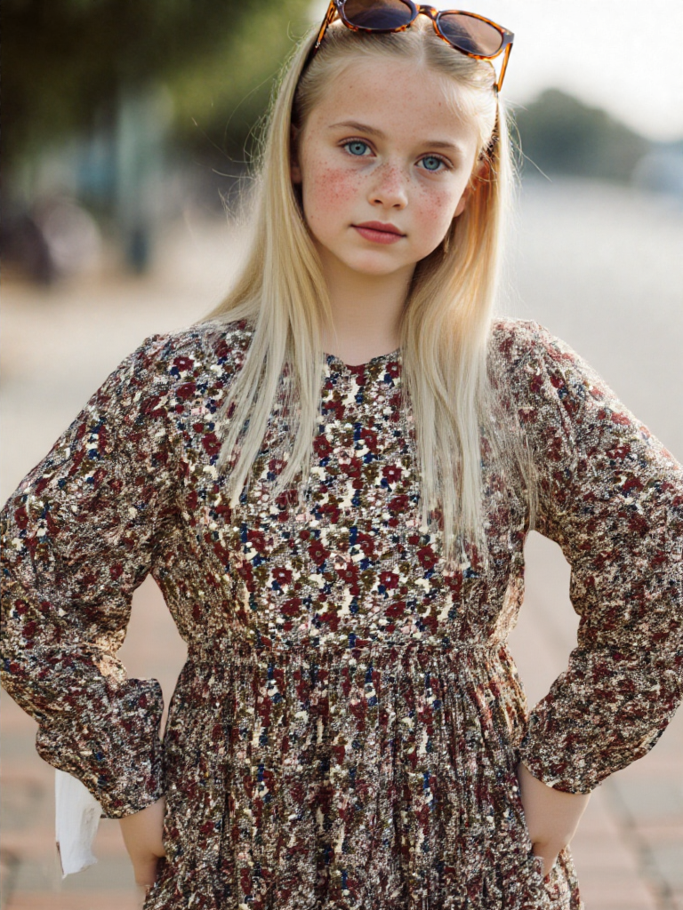 PARIS HILTON - Robe Courte Florale Crème avec Taille Smockée Style Romantique