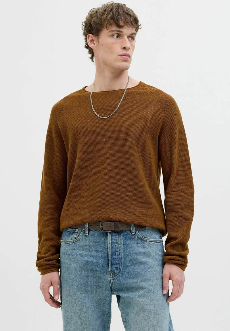 Jack & Jones JJEHILL KNIT CREW NECK - Pullover - monks robe