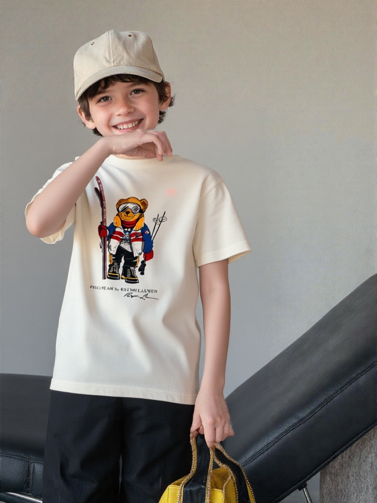 Ralph Lauren T-shirt Polo Bear Ski Écru