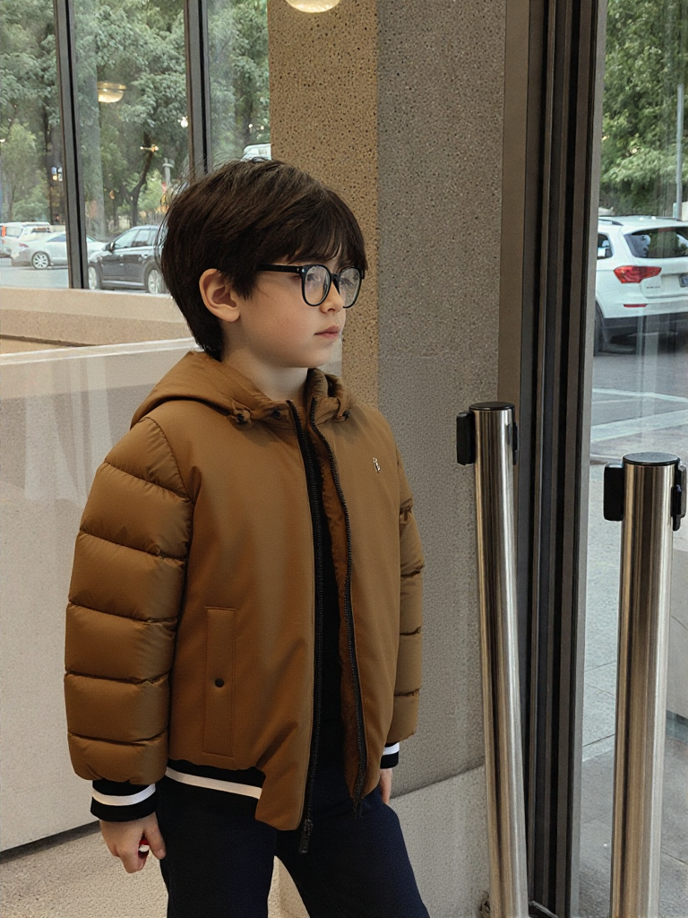 Herno - Doudoune / Manteau Bi-Matière Marron Capuche Style Bomber