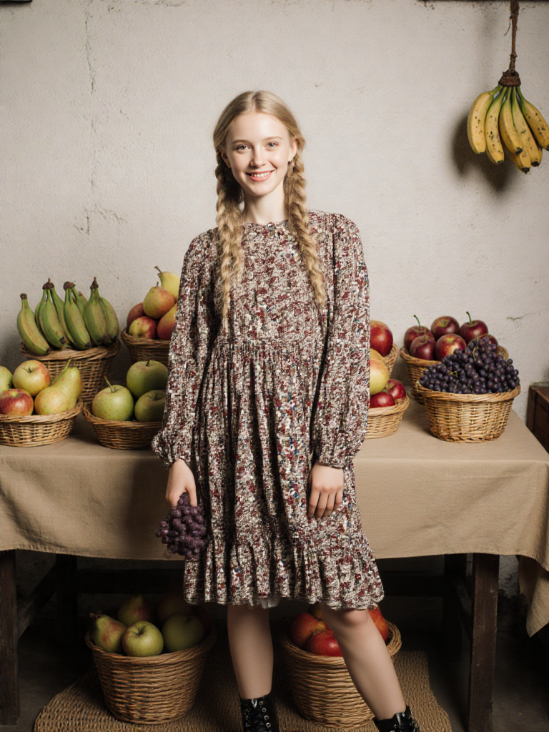 PARIS HILTON - Robe Courte Florale Crème avec Taille Smockée Style Romantique