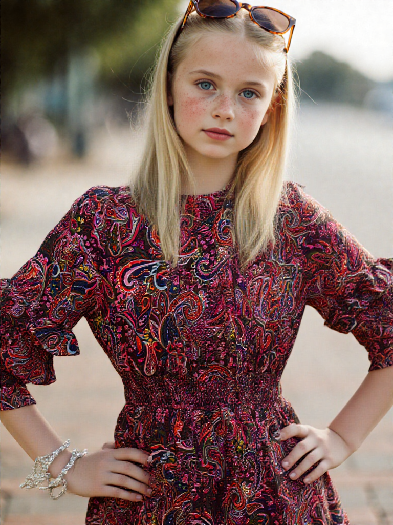 Twinset Milano Robe Courte Imprimé Cachemire et Détails Volants