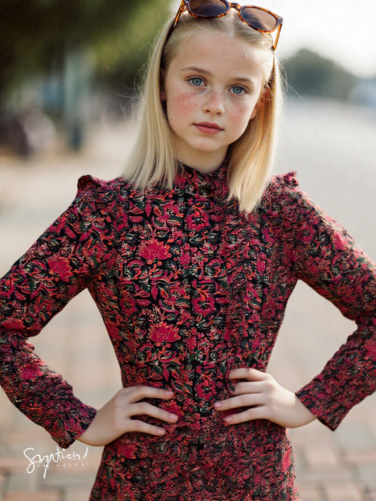 SCOTCH&SODA - Robe Courte à Imprimé Cachemire Rose Vif et Épaules Volantées