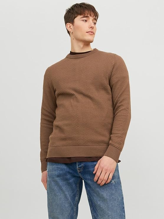 JACK & JONES Jjeatlas Knit Crew Neck Noos Pull-over Homme