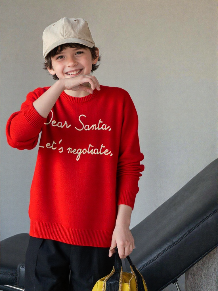 St. Barth Pull Noël "Dear Santa, Let's negotiate"