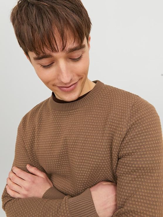 JACK & JONES Jjeatlas Knit Crew Neck Noos Pull-over Homme