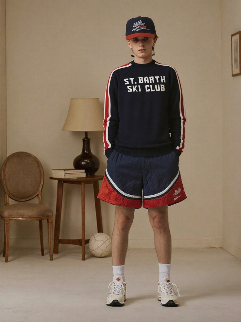 Saint Barth MC2 - Pull Maille Noir Inscription Love and Ski