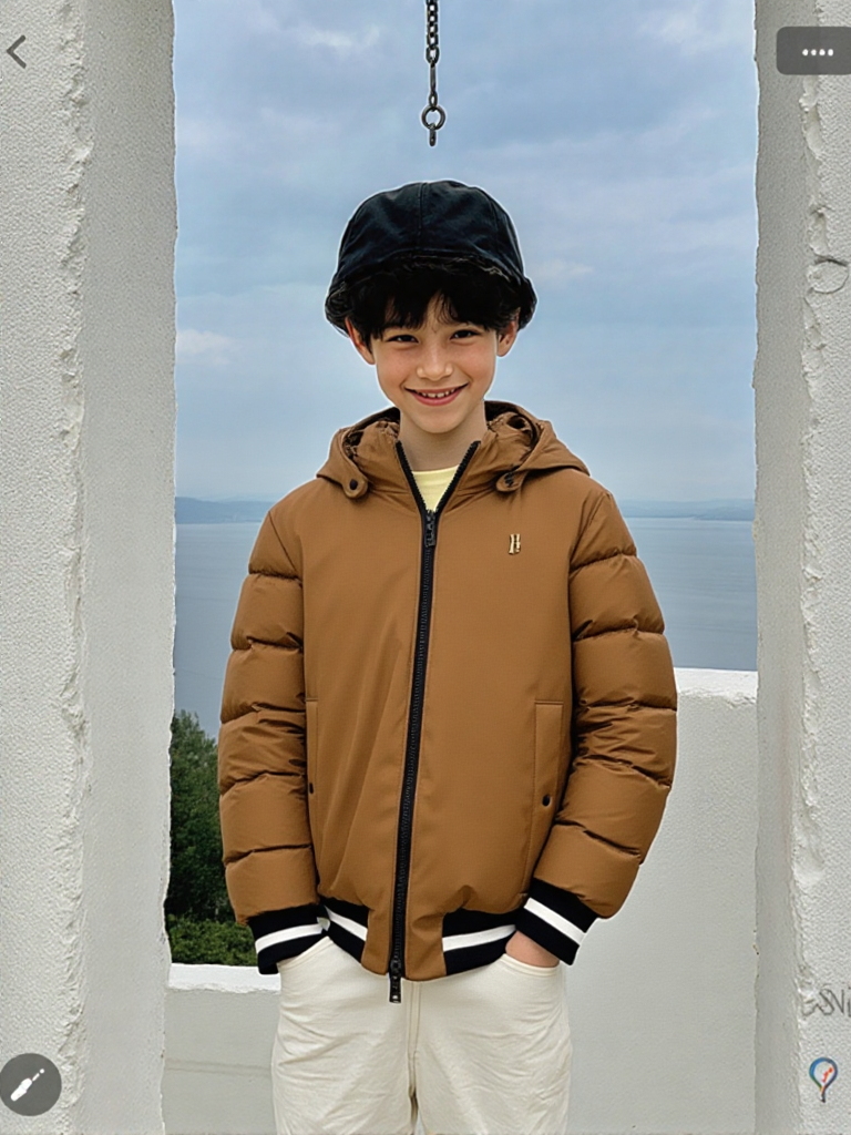 Herno - Doudoune / Manteau Bi-Matière Marron Capuche Style Bomber