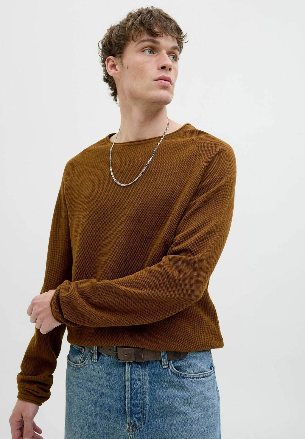 Jack & Jones JJEHILL KNIT CREW NECK - Pullover - monks robe