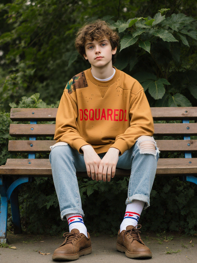 Dsquared2 Sweat Ocre Camouflage Streetwear