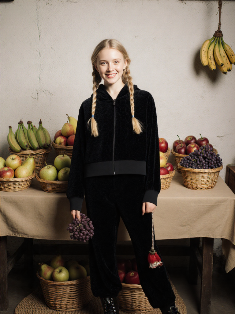 DSQUARED2 Le Luxe Décontracté : Ensemble Zippé en Velours Noir