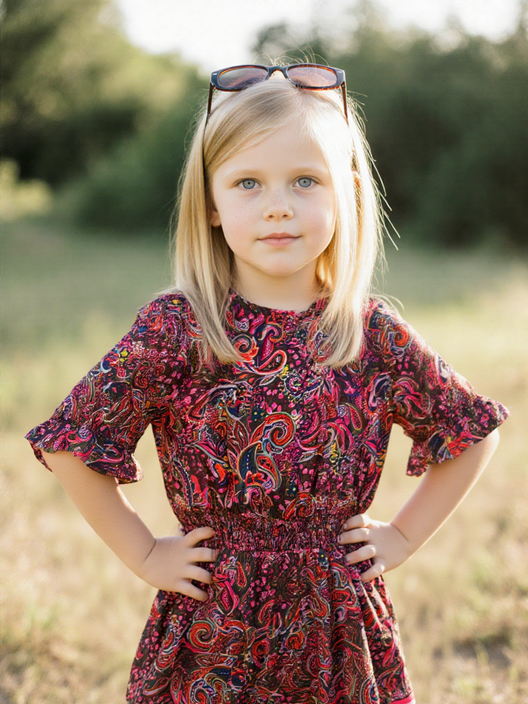 Twinset Milano Robe Courte Imprimé Cachemire et Détails Volants